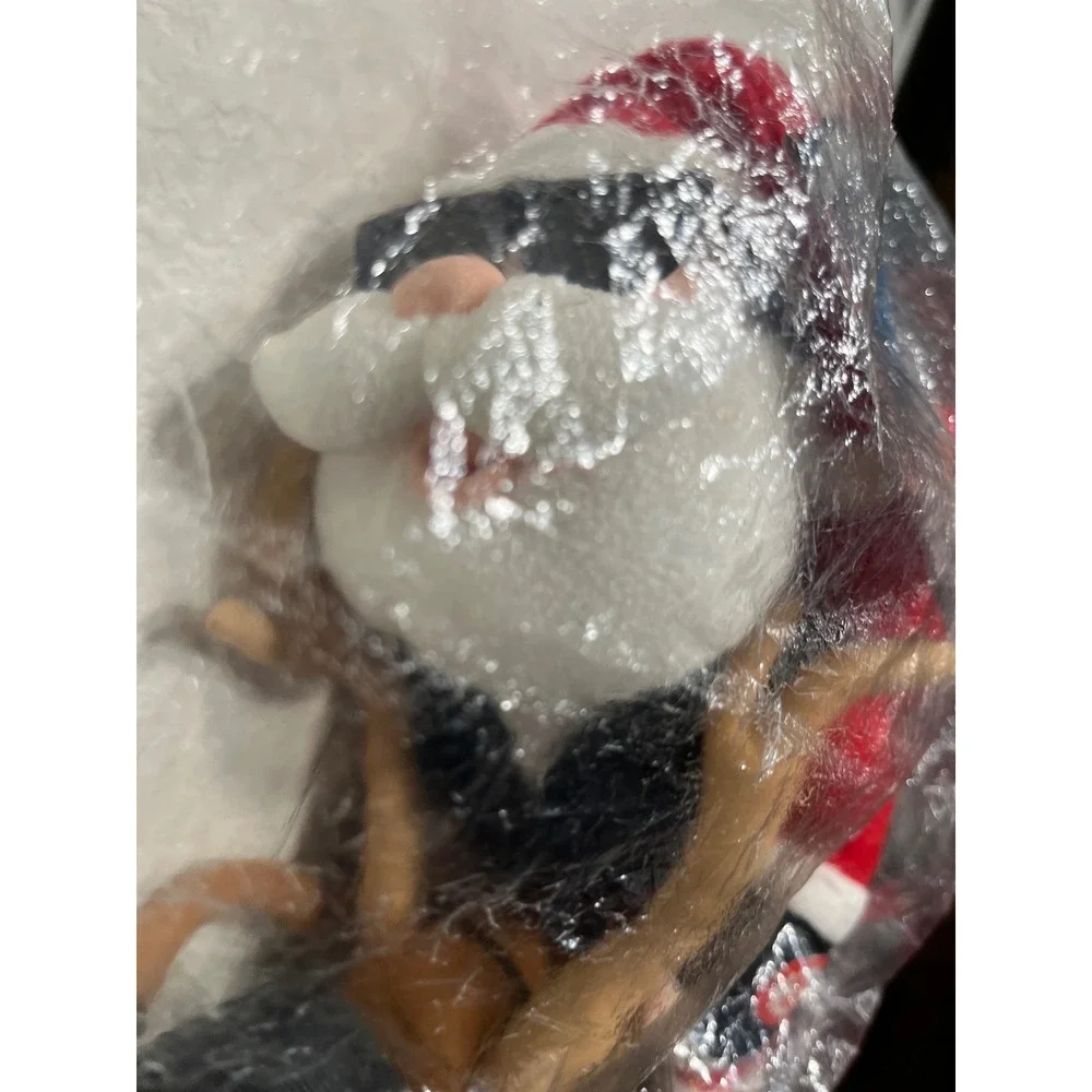 Motorcycle Santa Animated Plush Light Up Musical Reindeer Christmas New Sealed
